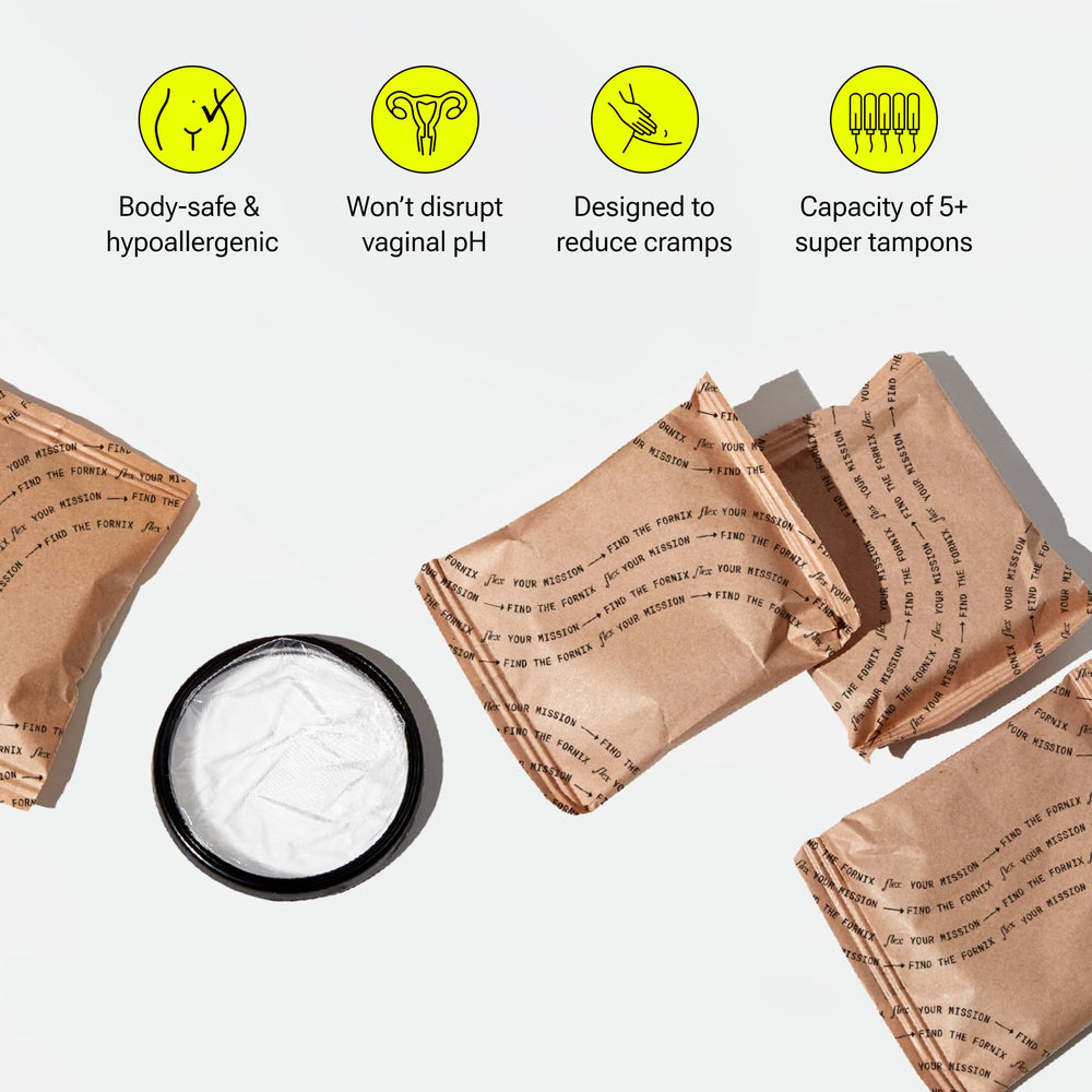 Flex Menstrual Discs feature beginner-friendly design for easy insertion.