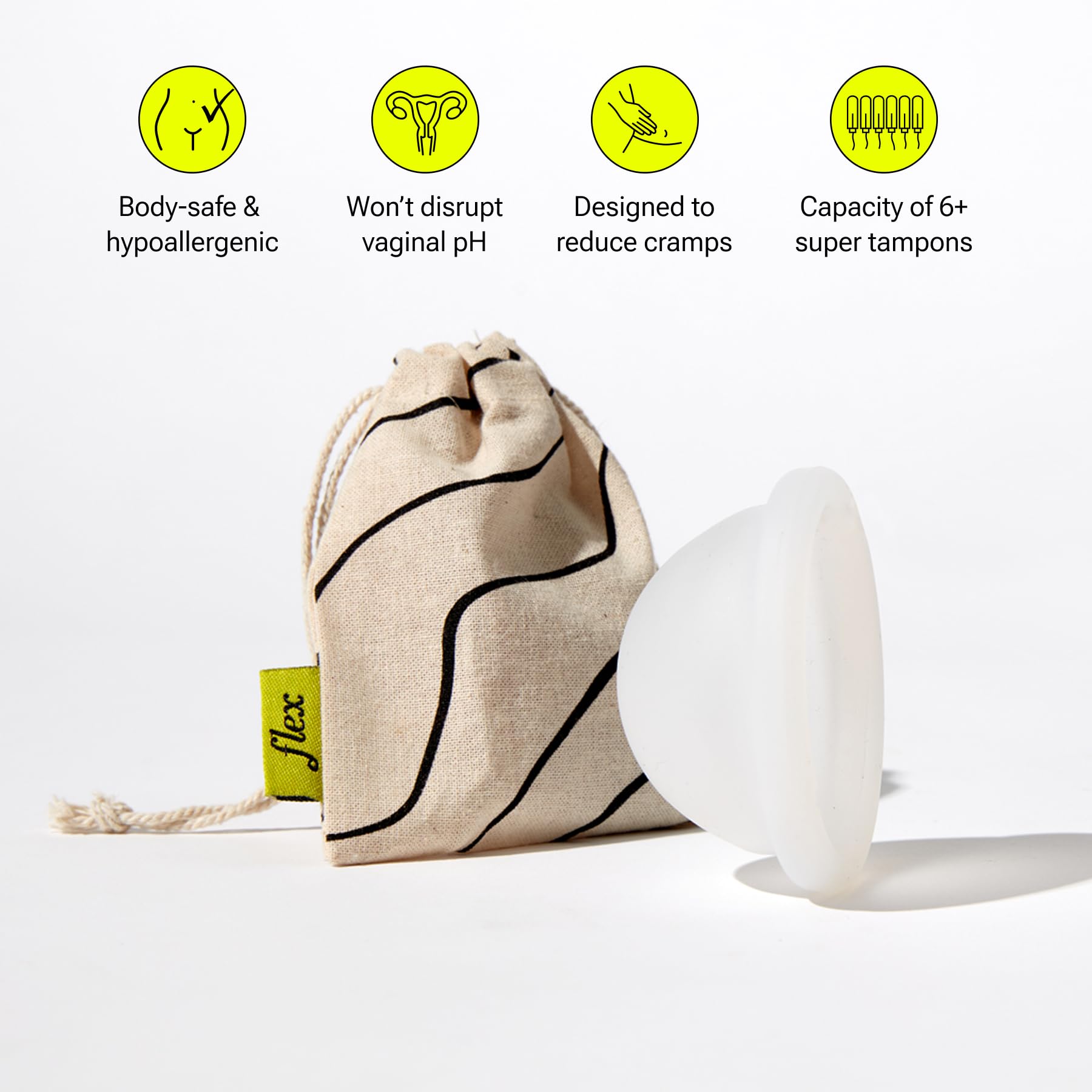 Flex Reusable Disc capacity 70 mL supports longer wear