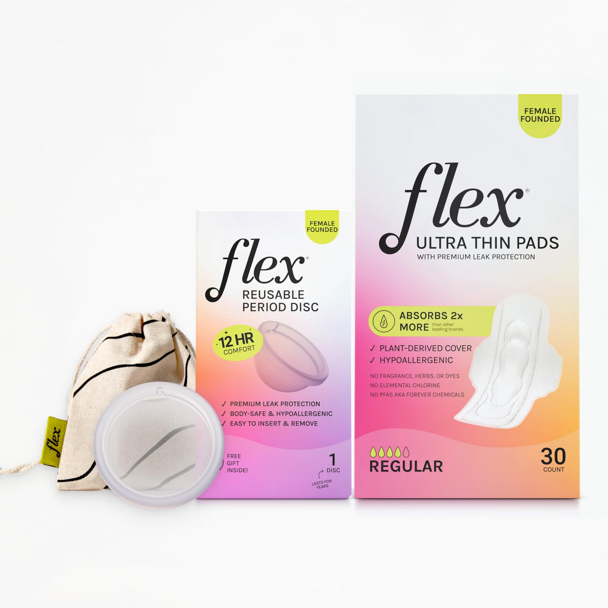 Flex Reusable Disc insertion notch guides correct placement for beginners and comfortable wear.