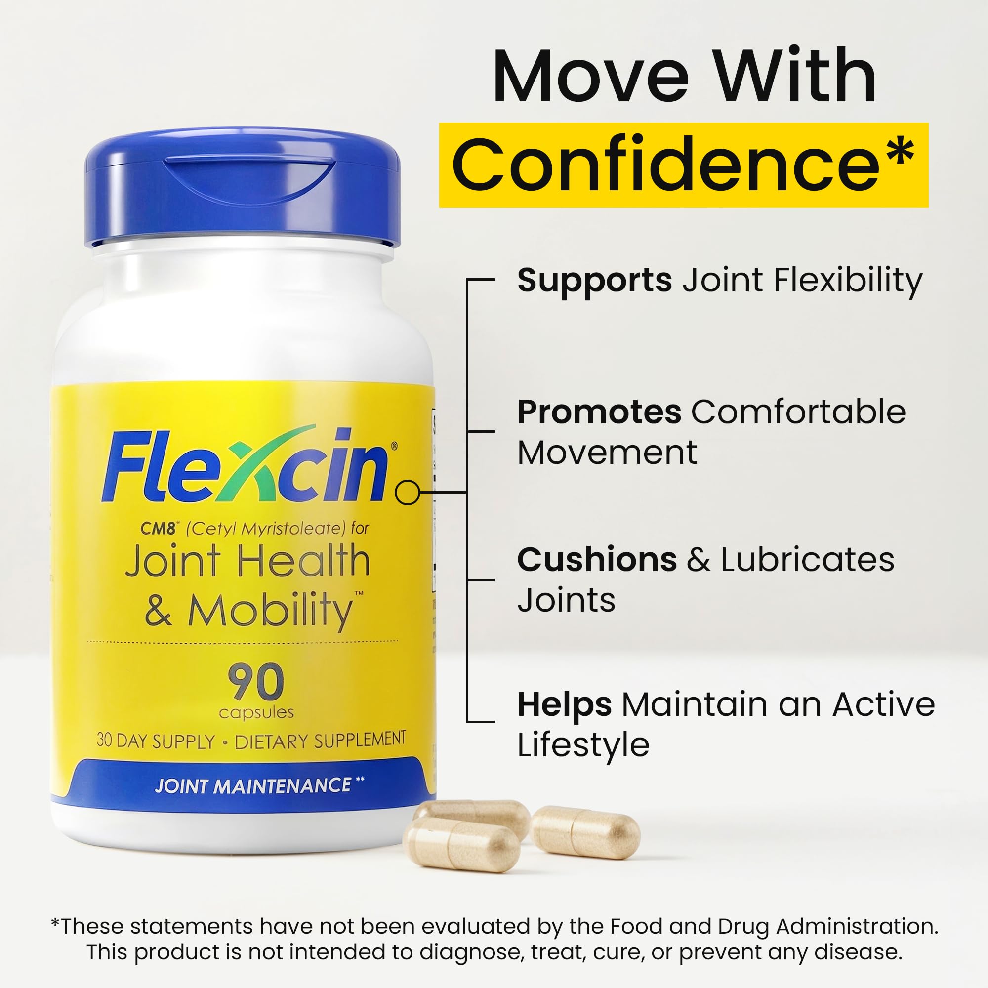 Knee health emphasis from Flexcin for active lifestyles.