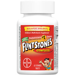 Flintstones Complete Multivitamin fruity shapes make vitamins fun for kids.