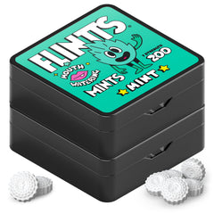 Flintts Mints Mint Stash pack front view for on-the-go freshness and dry mouth relief.