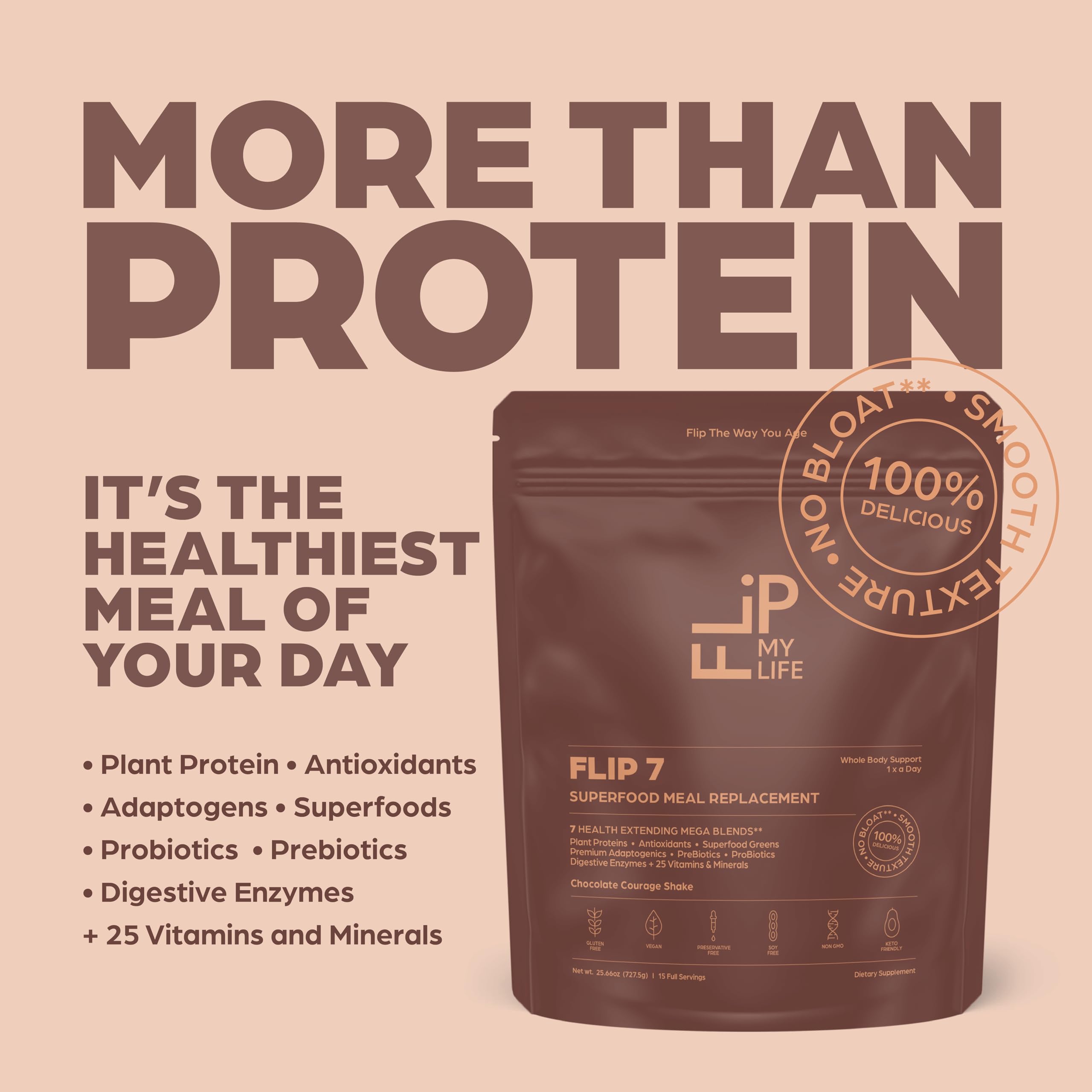 Flip My Life Flip 7 Chocolate digestive enzymes support comfortable digestion