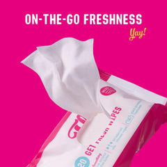 FLO Get Fresh Wipes soft texture bamboo viscose for gentle cleansing.