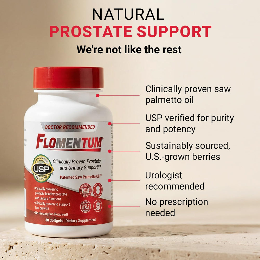 Flomentum USP Verified label confirms purity and potency.