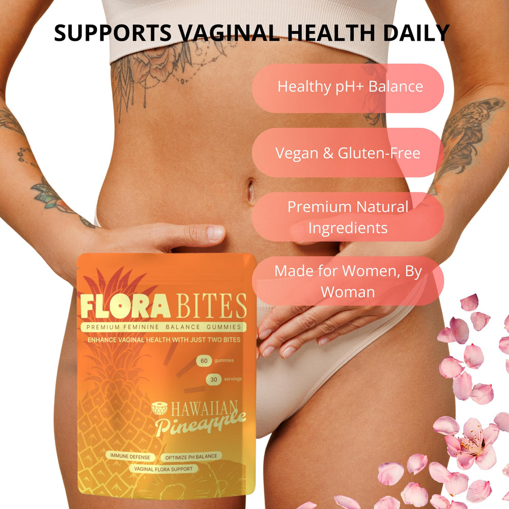 Flora Bites Feminine Balance Gummies daily use—two gummies per day for consistency.