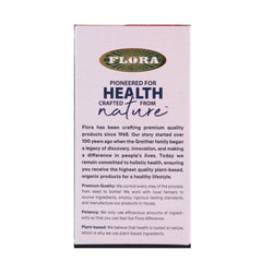 Nutrition label highlights plant-based iron benefits for energy and blood cell support.