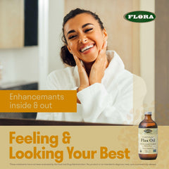 Flora Flax Oil kitchen setup showing easy drizzle finish
