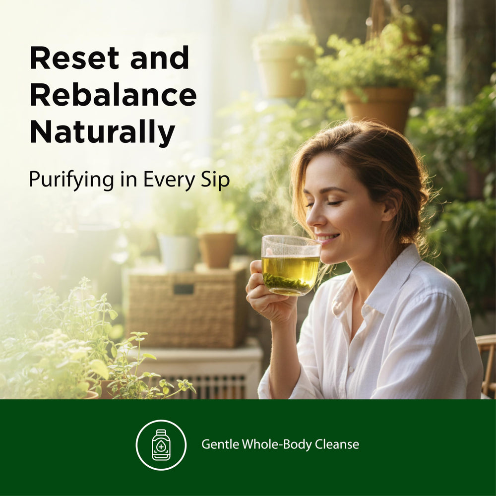 Pouring Flor-Essence into a cup for a calming daily ritual.
