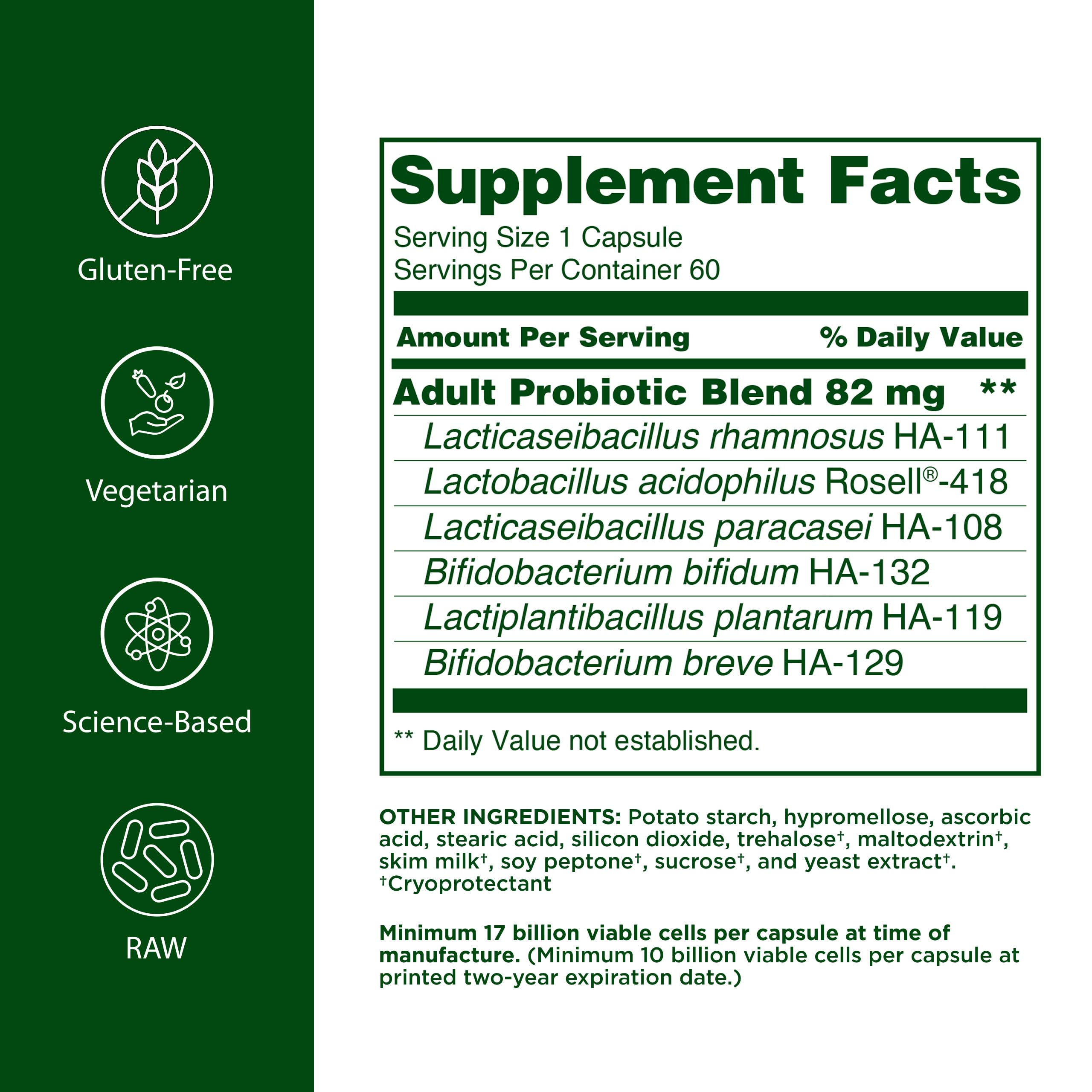 Close-up of Flora probiotic capsules for daily digestion benefits