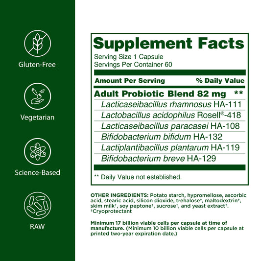 Close-up of Flora probiotic capsules for daily digestion benefits
