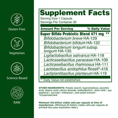 Flora Super Bifido Plus bottle label highlighting multi-strain potency