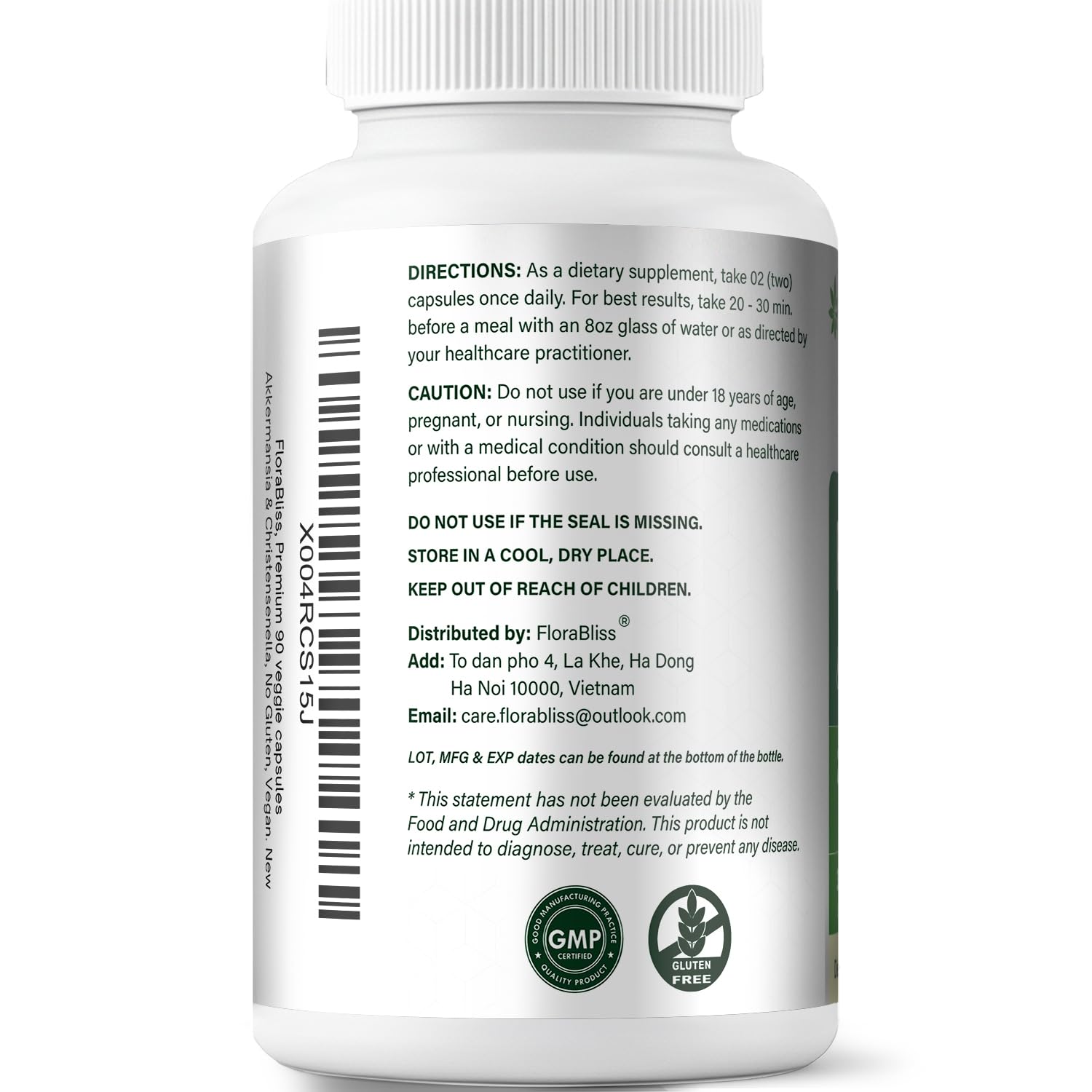 FloraBliss 90 capsules bottle highlights 45-day supply.