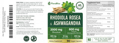 FloraBliss daily-dosage card beside capsules shows easy two-capsule serving.