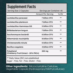 FloraBliss enteric-coated capsules packaging shown for maximum delivery.
