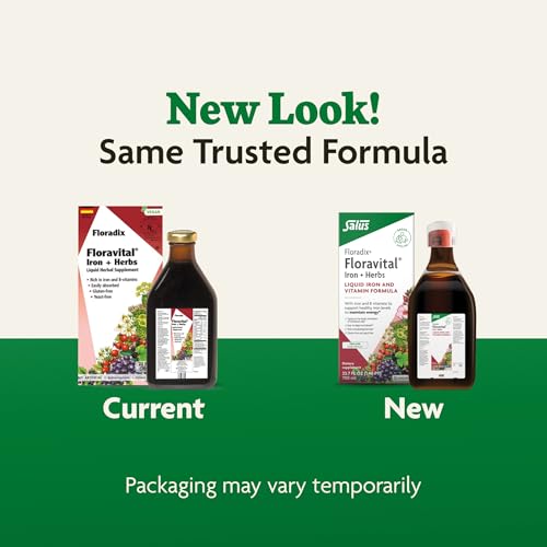Floradix Floravital Liquid Iron packaging shown on a shelf
