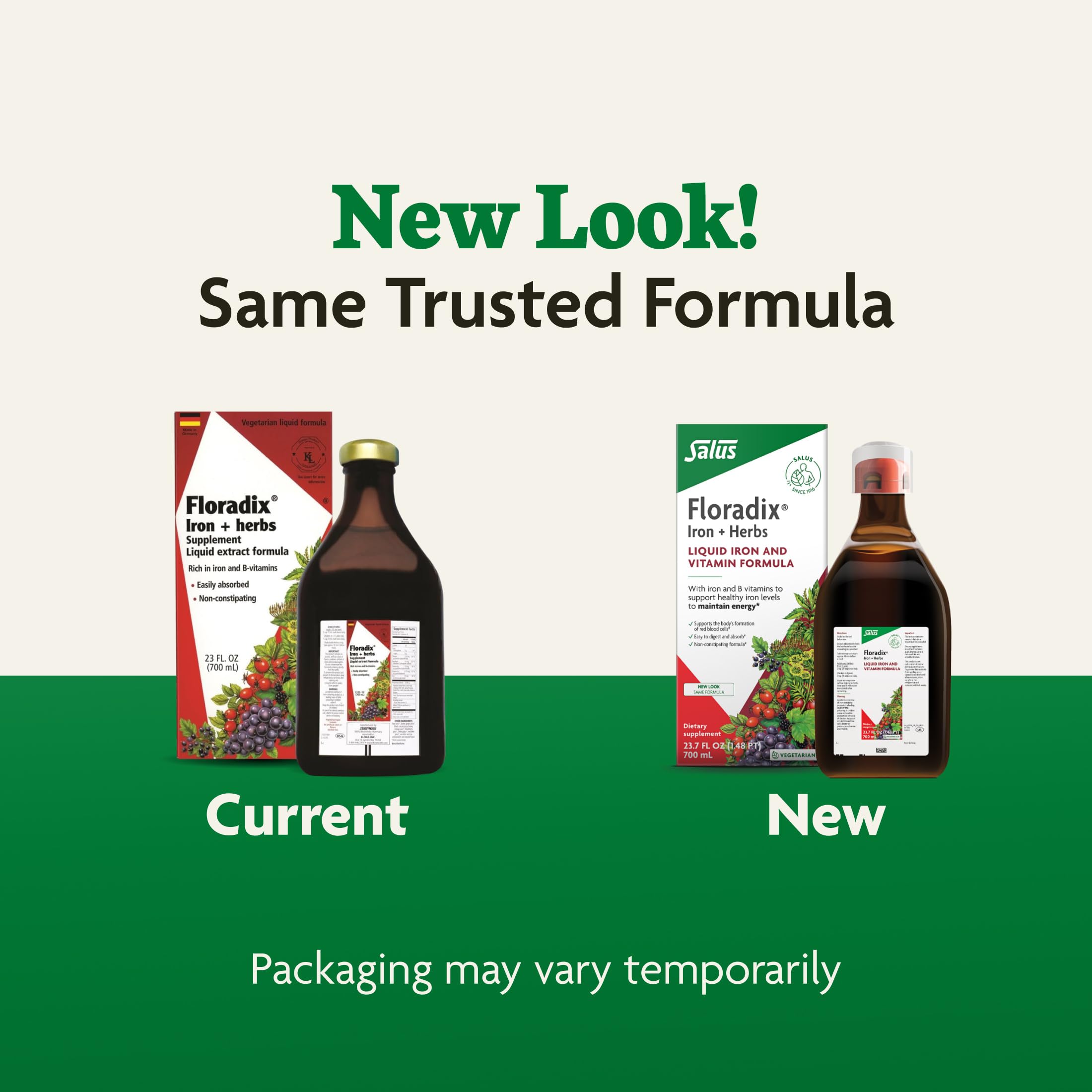 Lifestyle scene with Floradix bottle and glass for ongoing energy support.