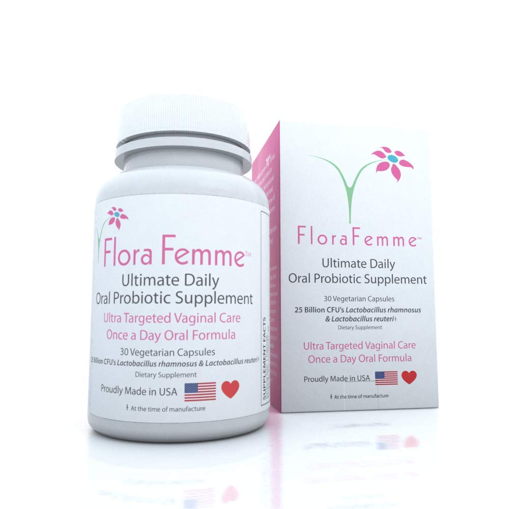 FLORAFEMME ultimate daily probiotic bottle supports balanced female flora