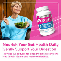 Florajen Digestion bottle stored in refrigerator to preserve potency.