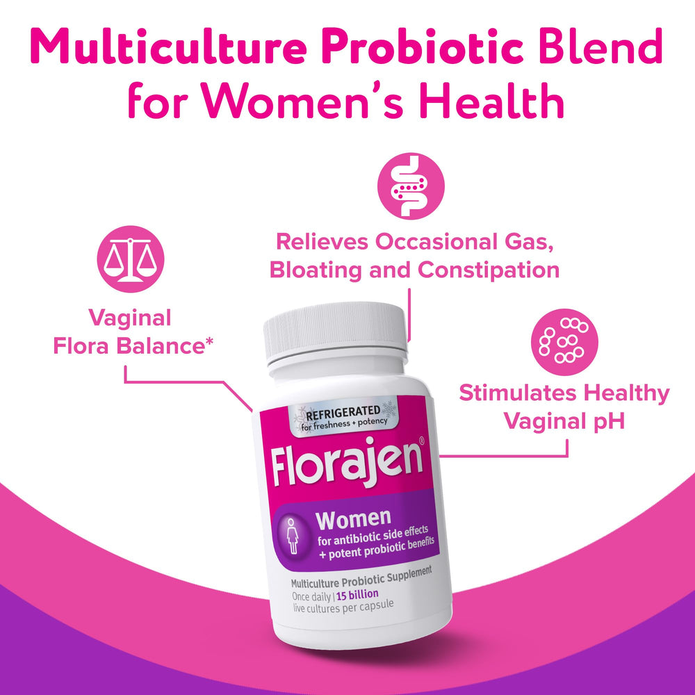 Florajen probiotic capsules 90-count highlight convenient daily gut health support