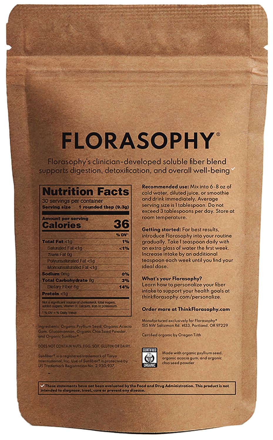 Florasophy Firm Up powder texture close-up reveals fine soluble fibers.