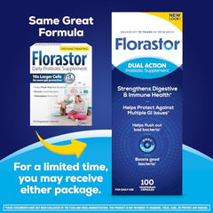 Florastor capsules pour shows simple daily intake for gut balance.
