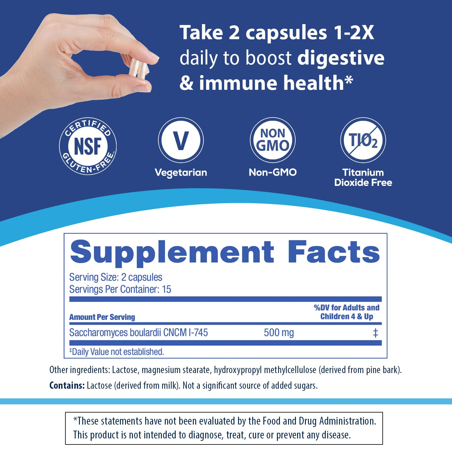 Florastor IgA-support visual hints at gut immune health potential.