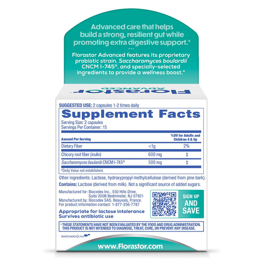Florastor Select packaging front emphasizing trusted probiotic formula CNCM I-745.