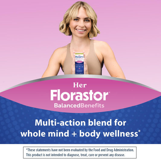 Florastor women's probiotic capsule close-up for daily digestive support.