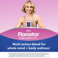 Florastor women's probiotic capsule close-up for daily digestive support.