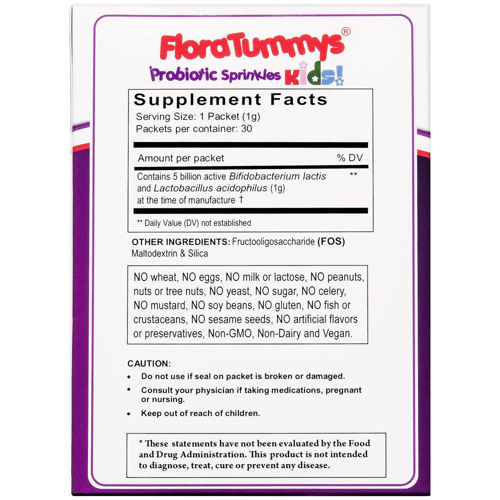 FloraTummys Probiotic Sprinkles on yogurt as a tasteless nutritional boost.