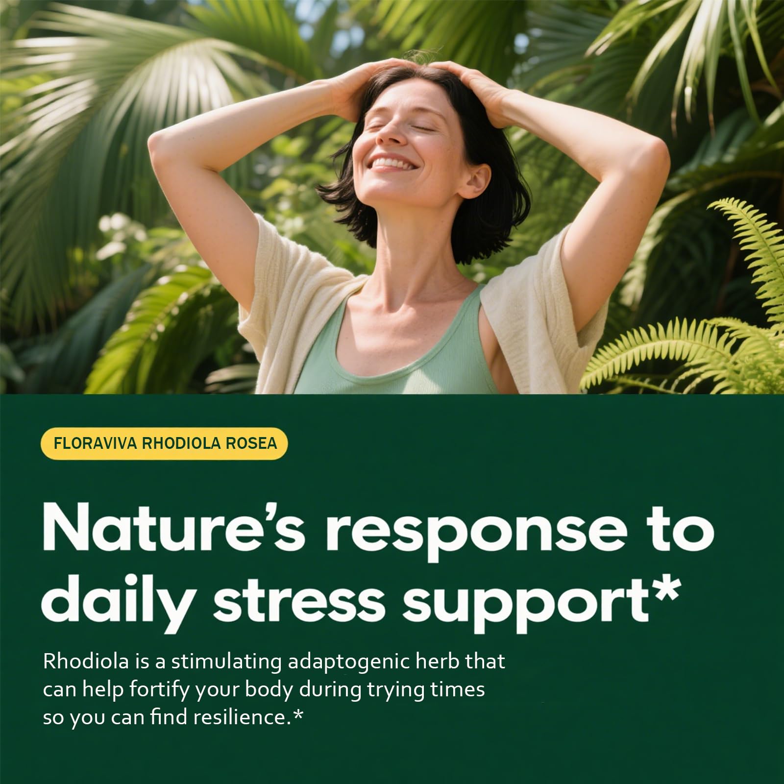 Floraviva Rhodiola capsules on desk during study or workout