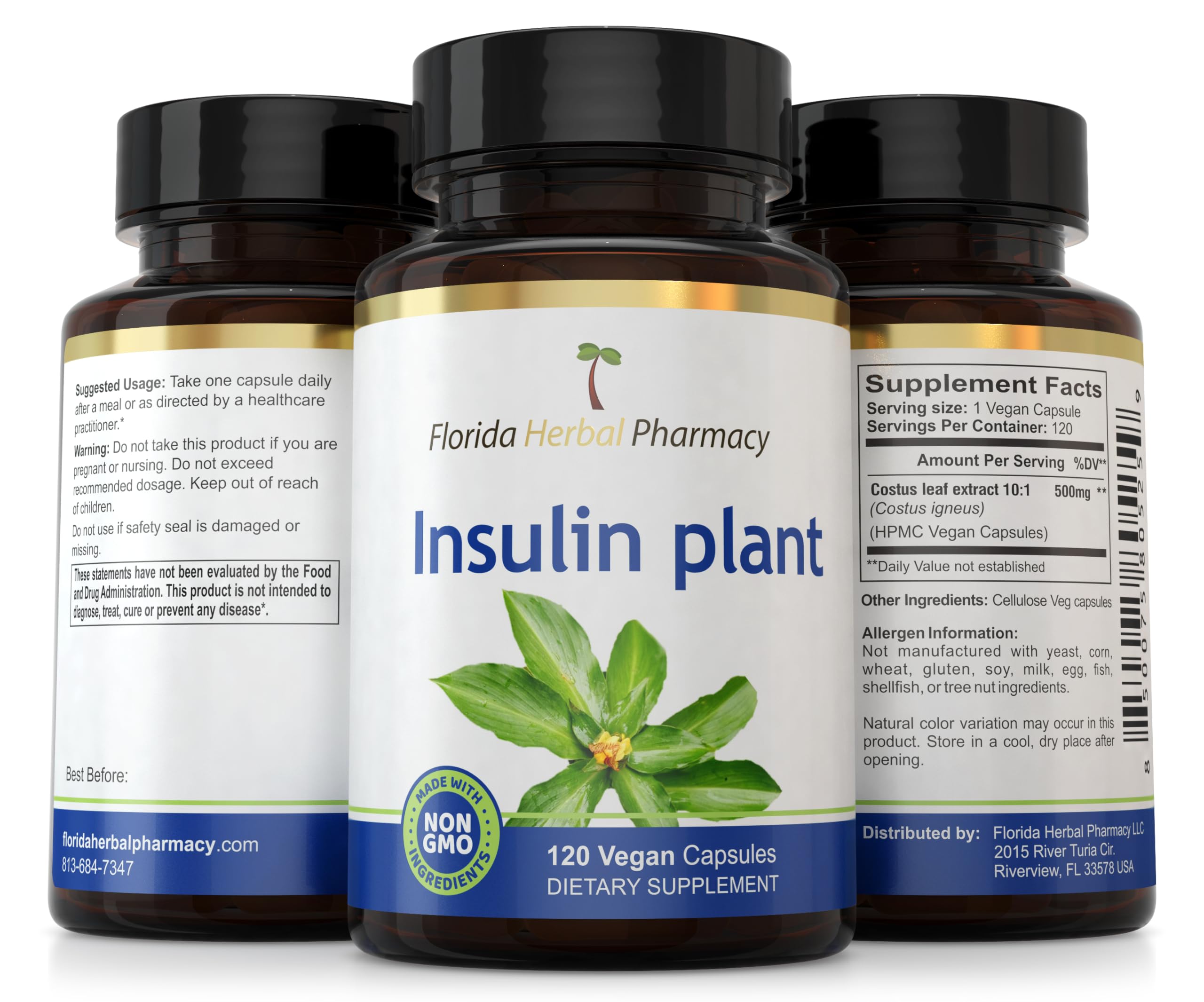 Florida Herbal Pharmacy GMP-certified seal on packaging indicating quality control.