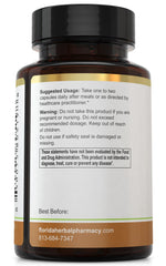 Florida Herbal Pharmacy Mesima extract capsules closeup showing capsule texture and dosage convenience.