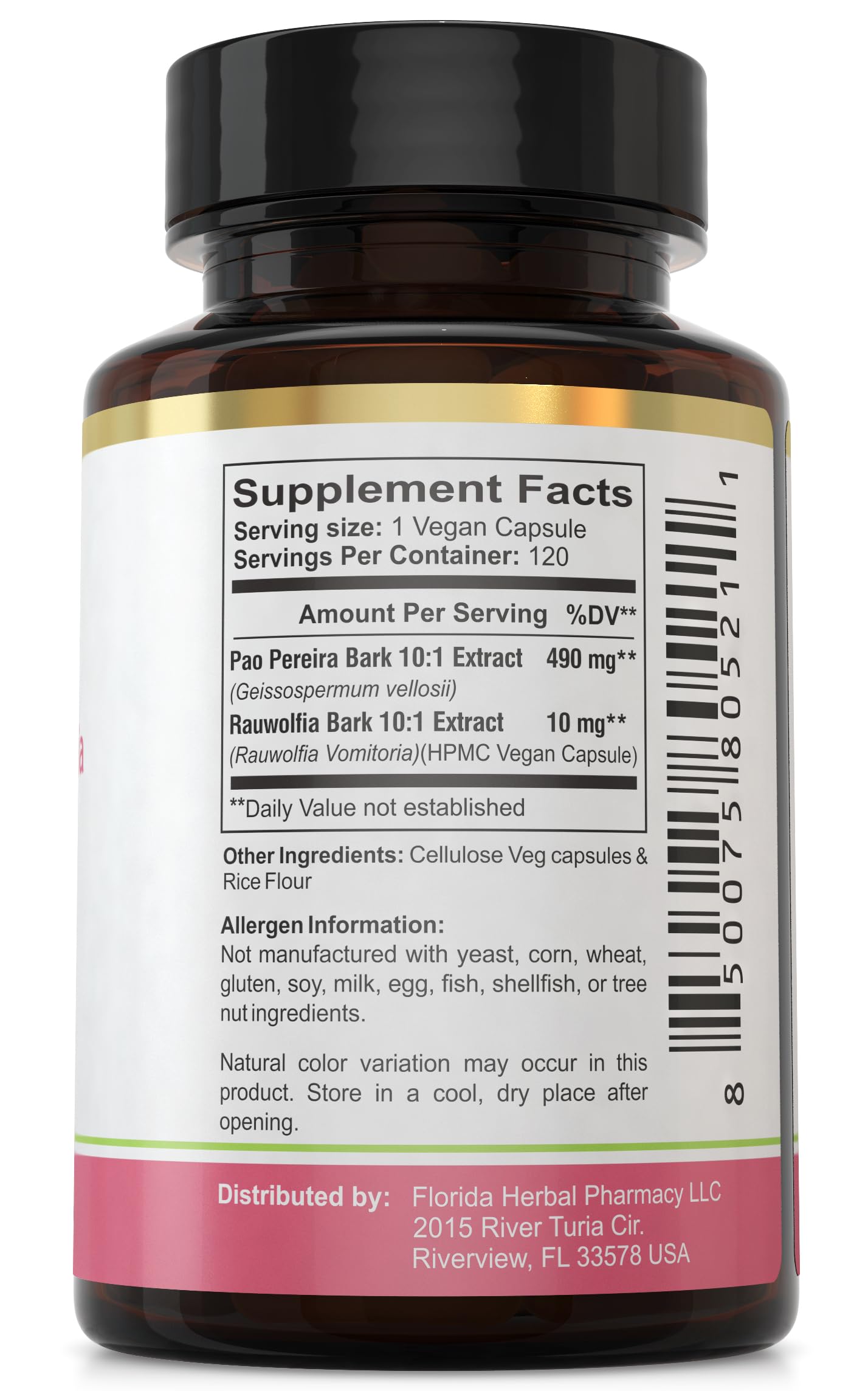 Front label view highlighting GMP certified and third-party tested quality