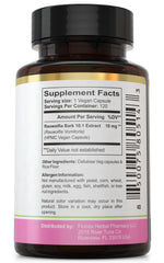 Front packaging of Florida Herbal Pharmacy rauwolfia extract capsules with product details