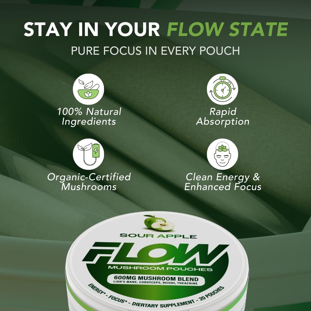 Flow Pouches 5-can pack display for on-the-go convenience.