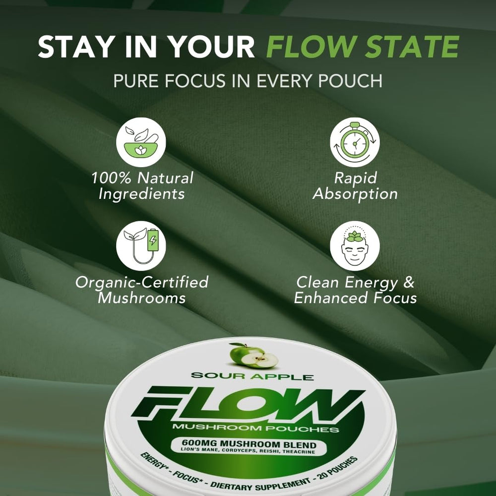 Flow Pouches 5-can pack display for on-the-go convenience.