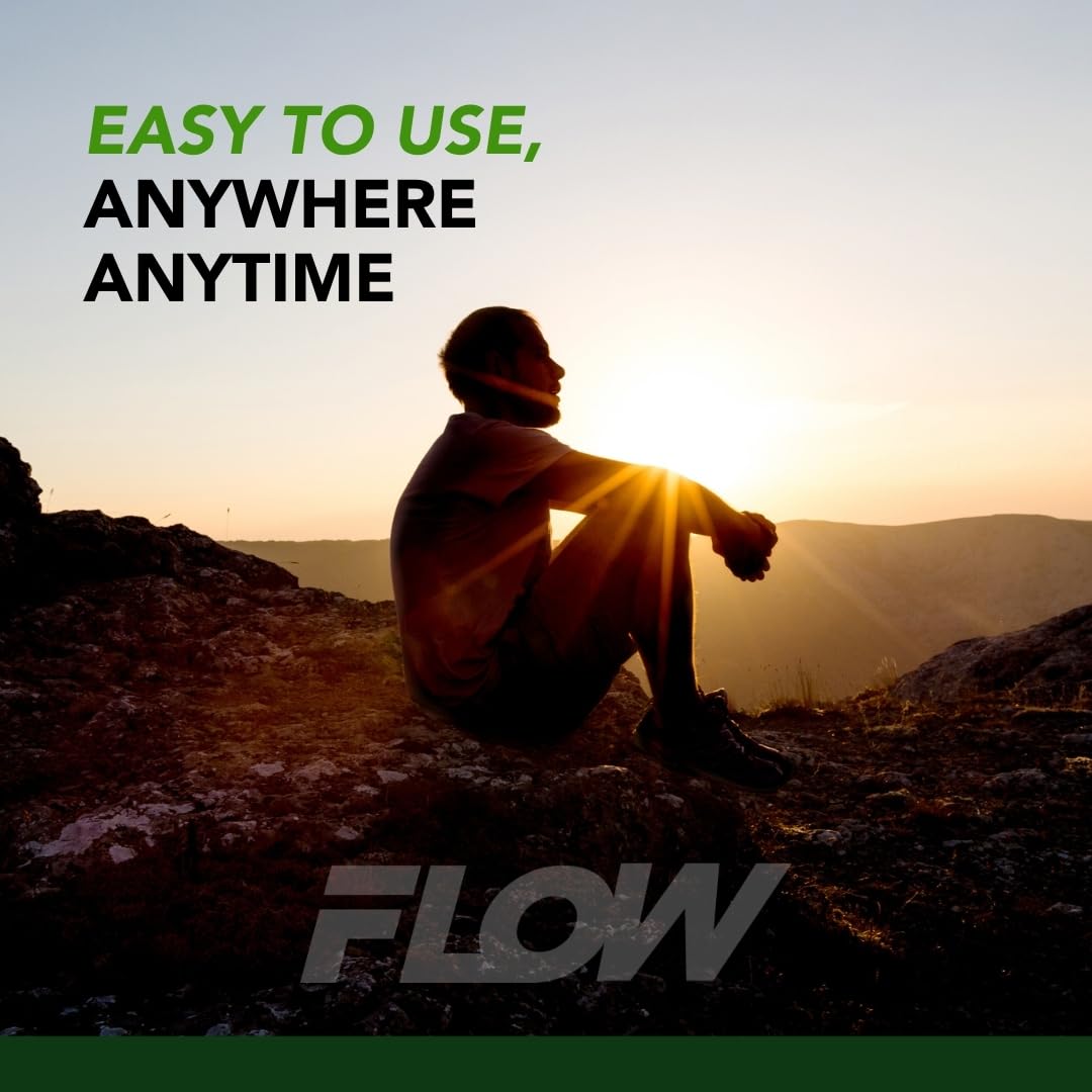 Flow Pouches flat lay mockup showing sleek design and portability.