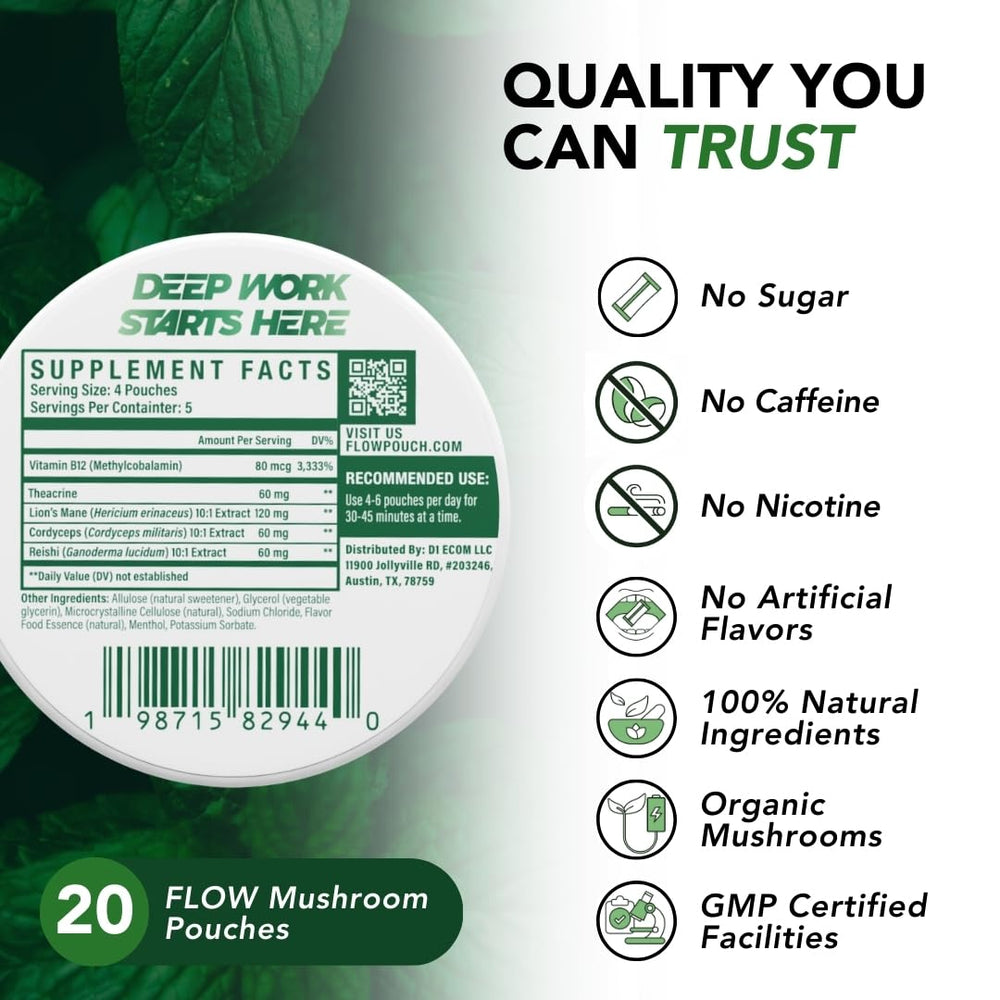 Flow Pouches wintergreen flavor conveys refreshing, caffeine-free lift
