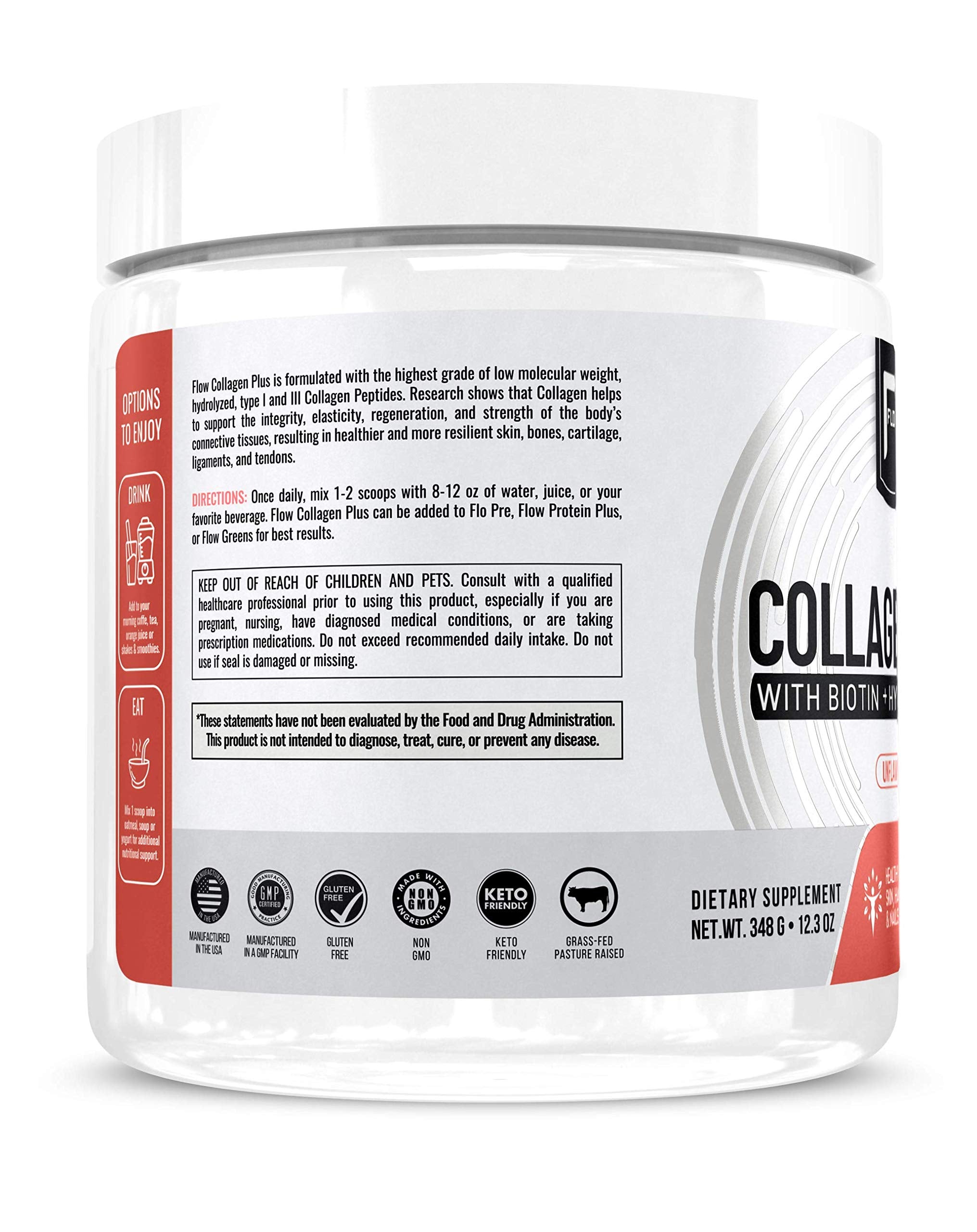 Flow Supps Collagen Plus scoop for easy mixing into drinks.