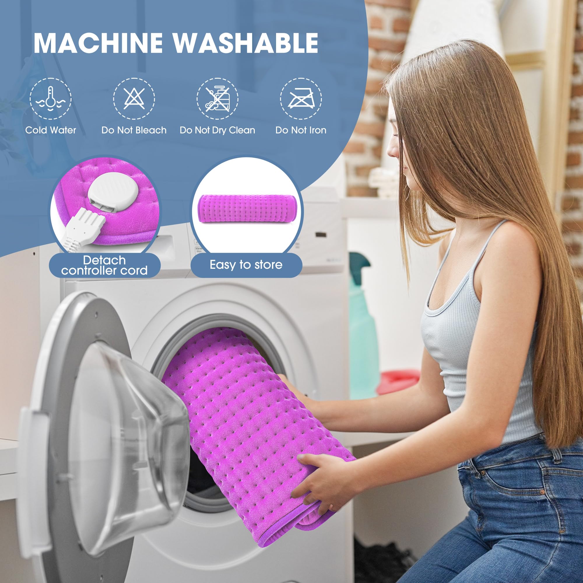 FluffyWarmth detachable controller allows machine washing for easy care