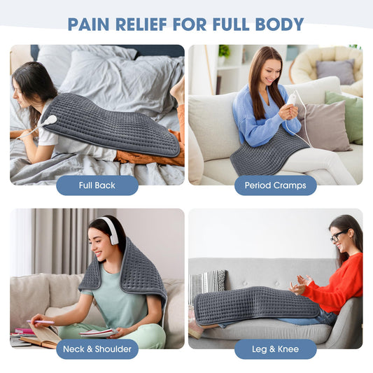 FluffyWarmth XXXL heating pad for back and shoulders delivers targeted warmth.