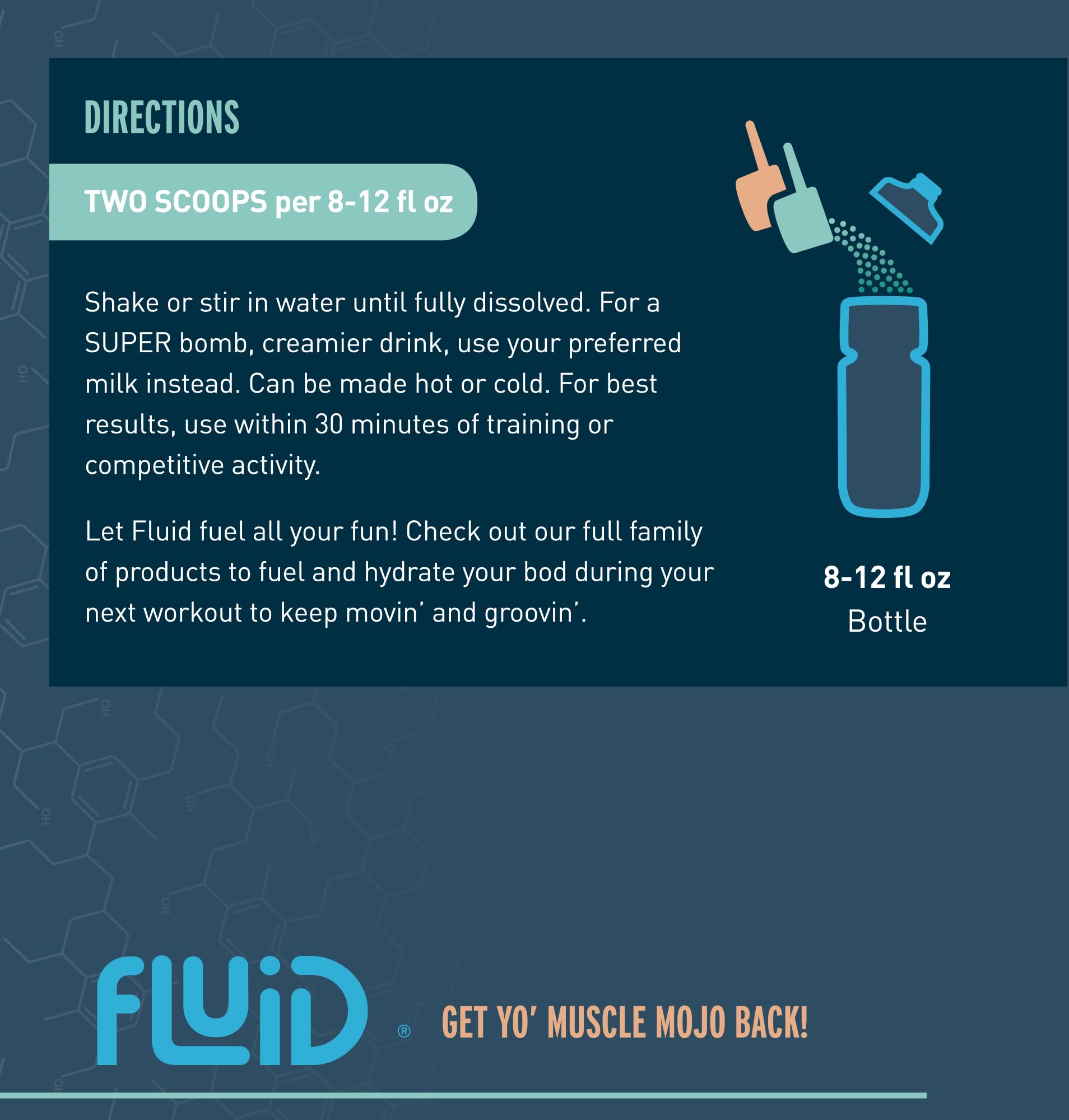 Fluid Recovery glass – Mint Chocolate, served drink ready for recovery and training next day.