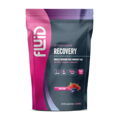 Fluid Recovery Mixed Berry bottle ready for post-workout hydration.