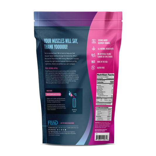 Fluid Recovery Mixed Berry shaker prepared for convenient recovery on the go.