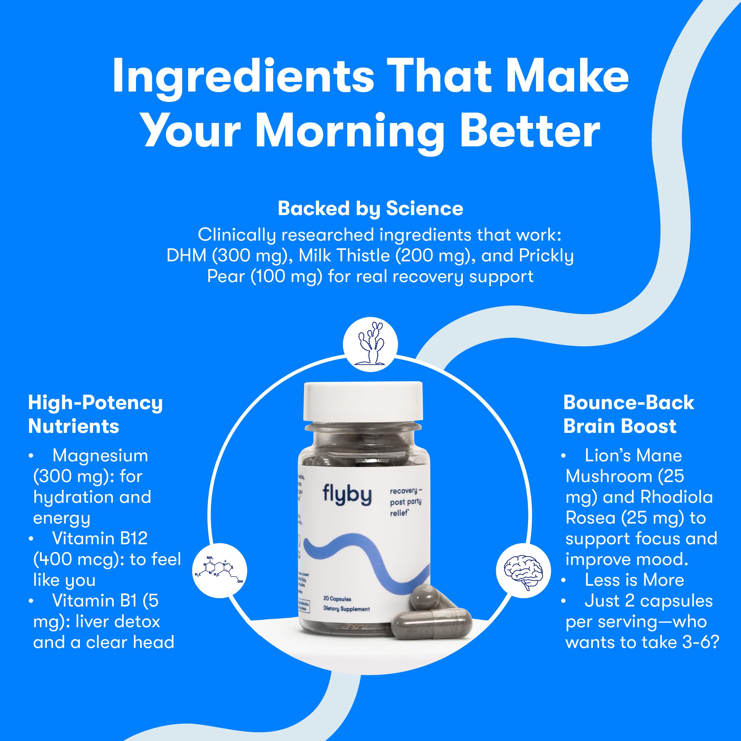 Flyby Recovery Supplement poured into a glass for easy daily ritual