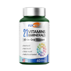Flynew 21in1 multivitamin bottle front for daily energy and immunity support