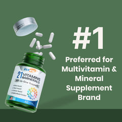 Flynew 21in1 bottle on desk suggesting convenient 30-day supply