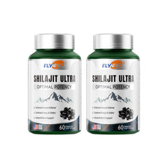 Flynew Shilajit 2-bottle set shown for sustained vitality and daily energy.